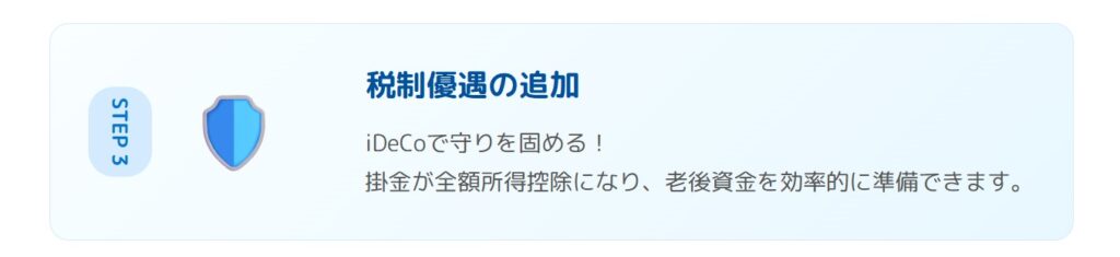 ステップ3税制優遇の追加