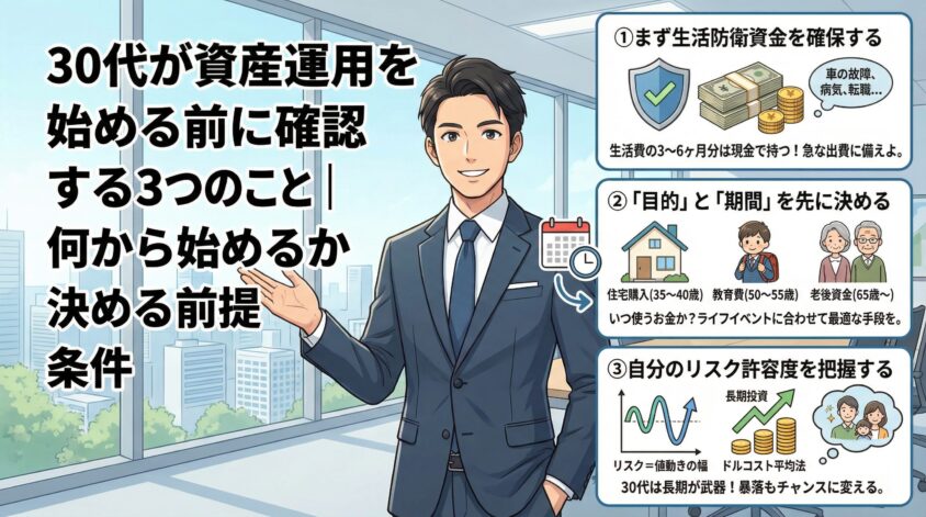 30代が資産運用を始める前に確認する3つのこと|何から始めるか決める前提条件