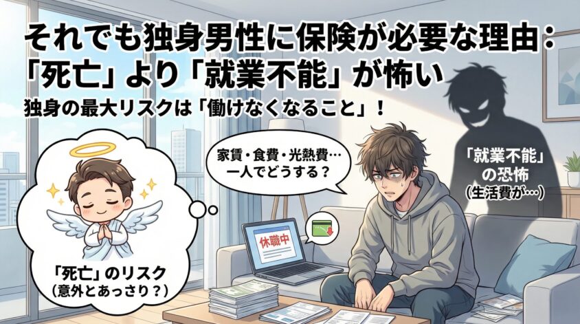 それでも独身男性に保険が必要な理由：「死亡」より「就業不能」が怖い