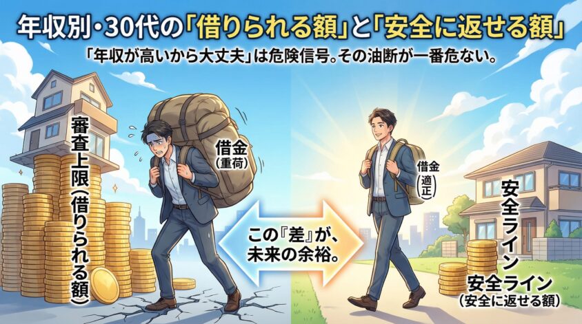 年収別・30代の「借りられる額」と「安全に返せる額」の早見表