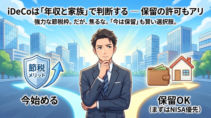iDeCoは「年収と家族」で判断する ― 保留の許可もアリ