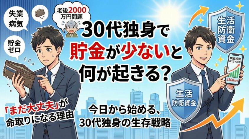 30代独身で貯金が少ないと何が起きる?|「まだ大丈夫」が命取りになる理由