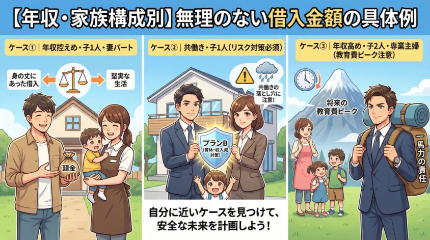 【年収・家族構成別】無理のない借入金額の具体例