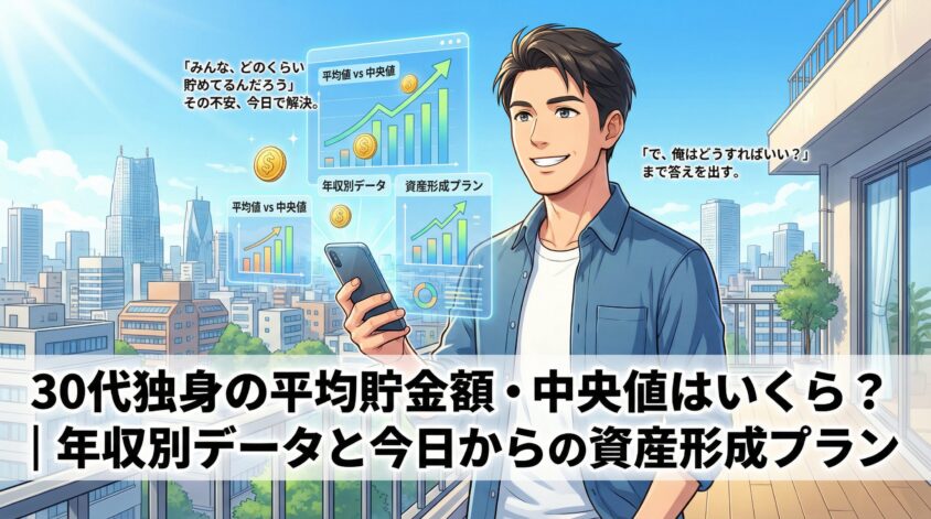 30代独身の平均貯金額・中央値はいくら？｜年収別データと今日からの資産形成プラン
