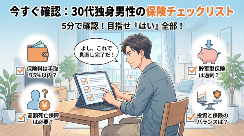 今すぐ確認：30代独身男性の保険チェックリスト5項目