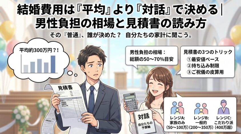 結婚費用は「平均」より「対話」で決める｜男性負担の相場と見積書の読み方