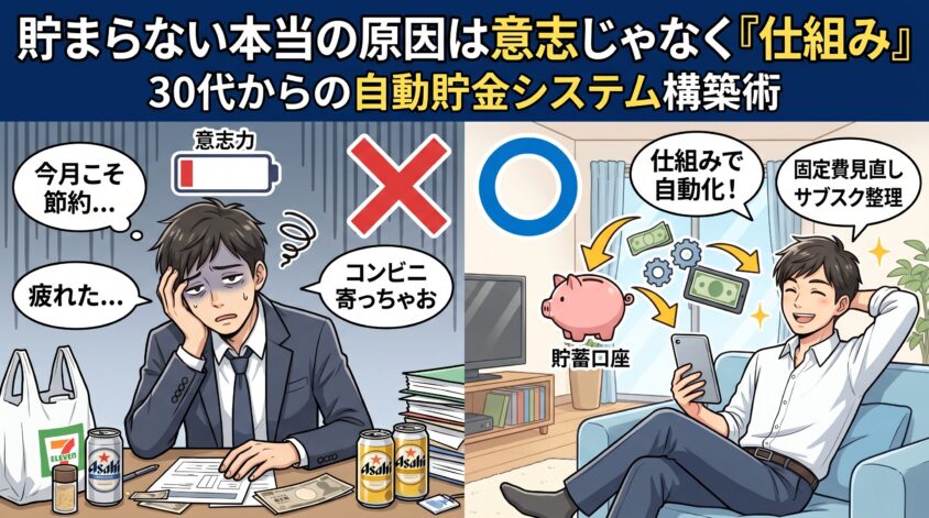 貯まらない本当の原因は意志じゃなく「仕組み」