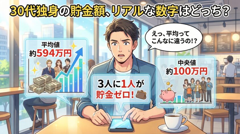 30代独身の平均貯金額と中央値|最新データで見るリアルな数字