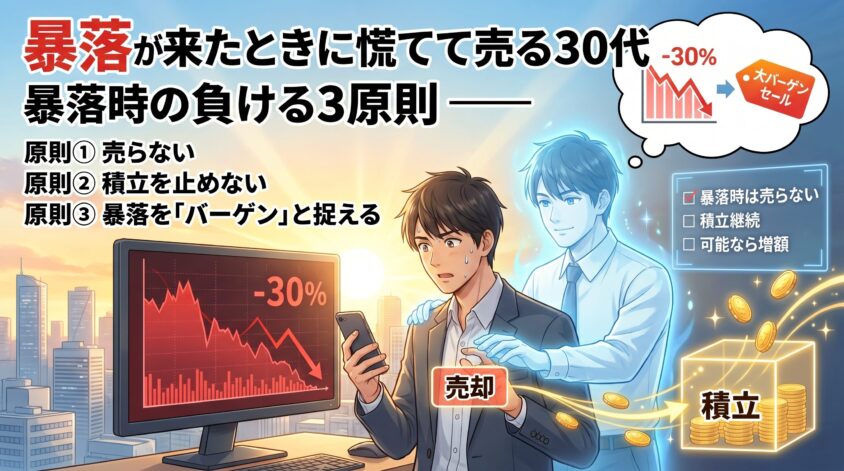 暴落が来たときに慌てて売る30代は負ける ― 暴落時の3原則