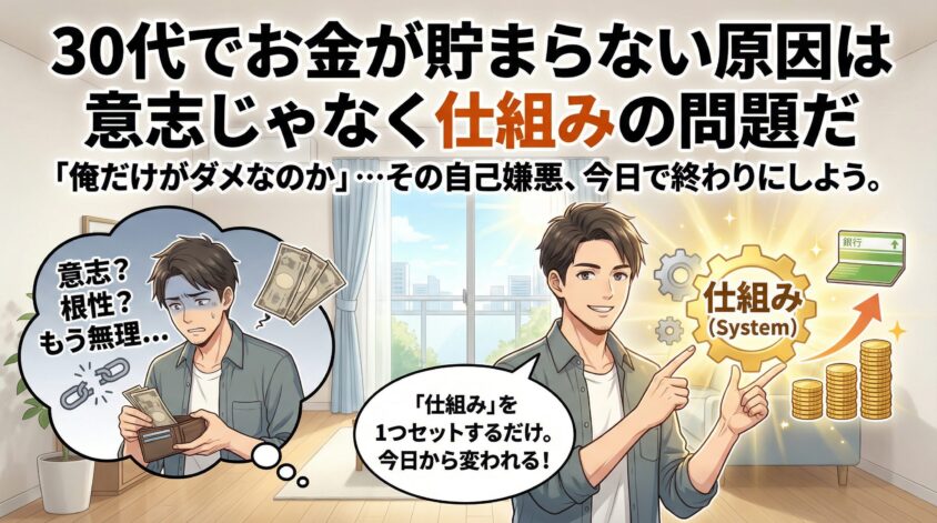 30代でお金が貯まらない原因は意志じゃなく仕組みの問題だ