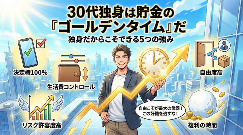 30代独身は貯金の「ゴールデンタイム」だ|独身だからこそできる5つの強み