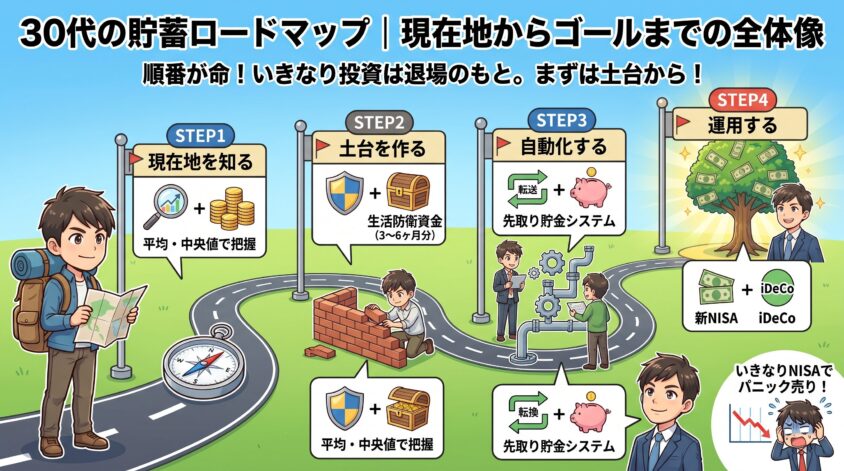 30代の貯蓄ロードマップ｜現在地からゴールまでの全体像