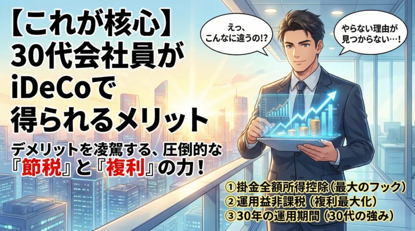 【これが核心】30代会社員がiDeCoで得られるメリット