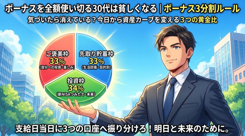 ボーナスを全額使い切る30代は貧しくなる｜ボーナス3分割ルール